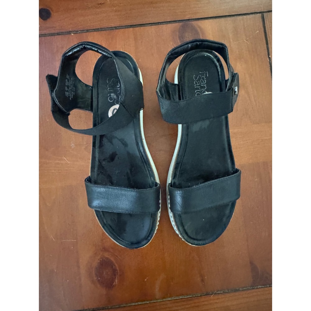 Women Franco Sarto Black Maisi Espadrilles Open‎ Toe Platform Sandals